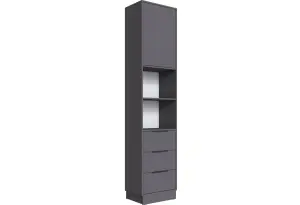 Шкаф Мадрид (0,35) торцевой, 3 ящика, серый графит