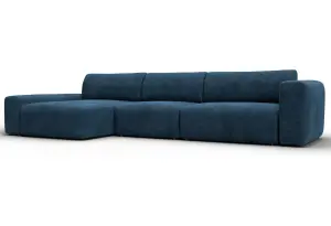 Диван угловой Лига-066 НПБ Лонг угол левый BRUT 11 синий (Велюр)