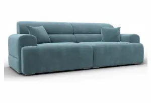 Диван прямой Лига-109 НПБ SEVEN 113 бирюзовый (Велюр)