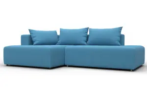 Диван угловой Лига-103 НПБ угол левый Амур 10 голубой (Рогожка)