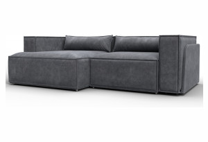 Диван угловой Лига-061 угол левый BRUT 16 темно-серый (Велюр)