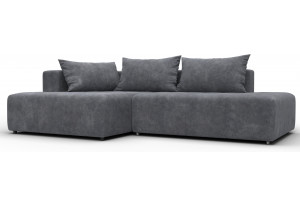 Диван угловой Лига-103 НПБ угол левый BRUT 16 темно-серый (Велюр)