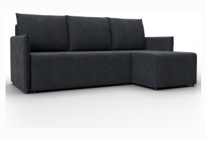 Диван угловой Лига-124 угол универсальный LAIM 26 темно-серый (Велюр)