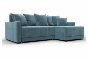 Диван угловой Лига-125 угол универсальный SEVEN 113 бирюзовый (Велюр)