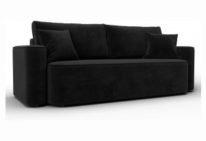 Диван прямой Лига-118 НПБ SEVEN 35 черный (Велюр)