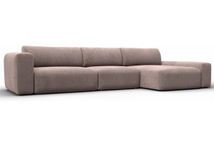 Диван угловой Лига-066 НПБ Лонг угол правый TOWER 05 бежевый (Велюр)