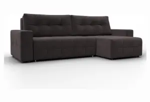 Диван угловой Лига-122 угол универсальный SEVEN 727 коричневый (Велюр)