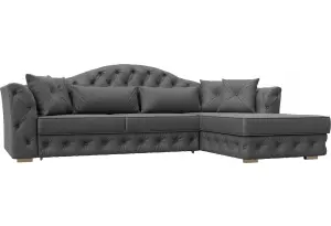 Диван угловой Артис правый угол JOLY 13 серый (Замша)