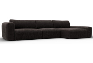 Диван угловой Лига-066 НПБ Лонг угол правый BRUT 17 коричневый (Велюр)