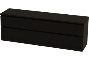 Комод Варма 4Д низкий с четырьмя выдвижными ящиками, цвет ясень черный