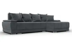 Диван угловой Лига-119 угол правый LAIM 23 светло-серый (Велюр)