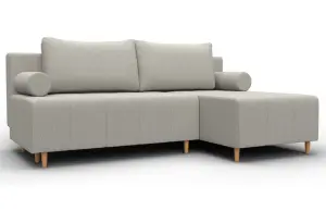 Диван угловой Лига-102 угол универсальный Амур 02 бежевый (Рогожка)