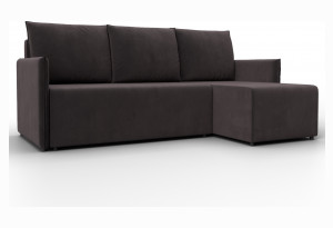 Диван угловой Лига-124 угол универсальный SEVEN 727 коричневый (Велюр)