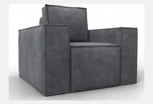 Кресло Лига-081 НПБ BRUT 16 темно-серый (Велюр)