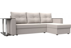 Диван угловой Атланта со столом правый угол JOLY 05 бежевый (Замша)