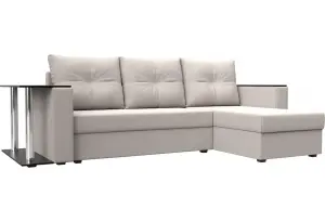 Диван угловой Атланта со столом правый угол JOLY 05 бежевый (Замша)