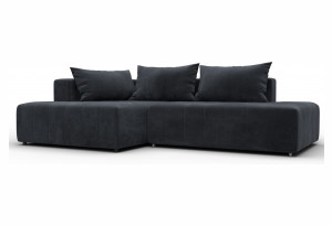 Диван угловой Лига-103 НПБ угол левый TOWER 11 темно-серый (Велюр)