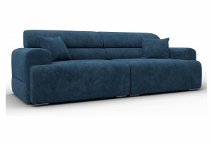 Диван прямой Лига-109 НПБ BRUT 11 синий (Велюр)
