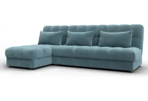 Диван угловой Лига-116 НПБ угол левый SEVEN 113 бирюзовый (Велюр)
