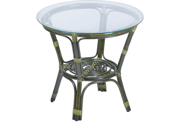 Стол из ротанга Багама, круглый, в цвете олива - главное фото