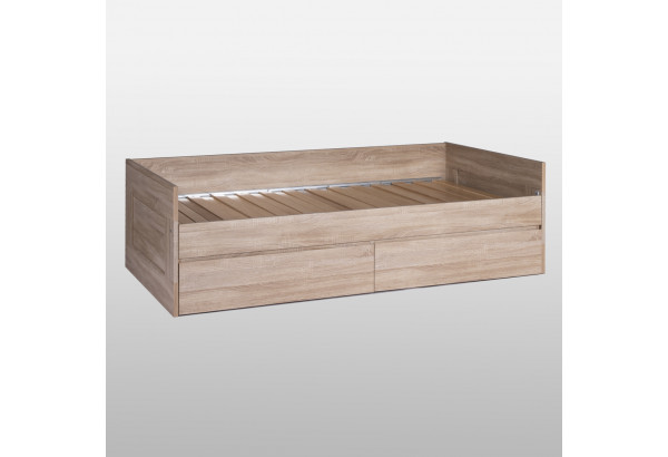 Кровать двухспальная СИРИУС раздвижная с ящиками для хранения, с ортопедическим основанием 90/180х200, цвет Дуб Сонома - главное фото