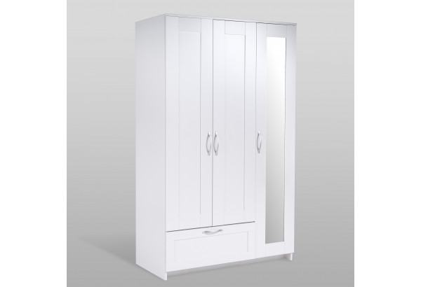 Шкаф комбинированный "Сириус" 3 двери, 1 ящик, белый - главное фото