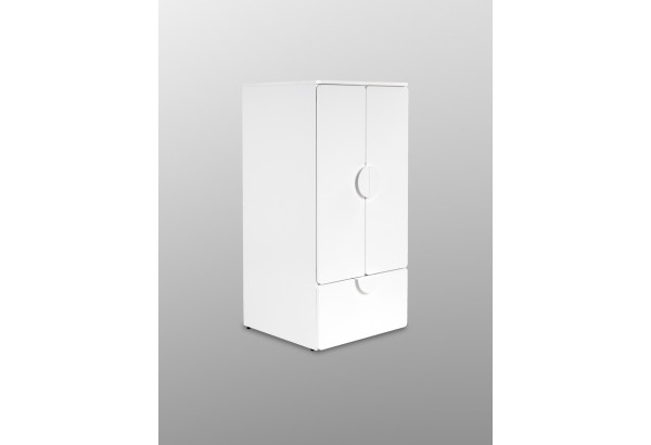 S02078 ПИКСИ шкаф распашной с 2 дверьми, полкой и ящиком 60х57х123, робкий подснежник - главное фото