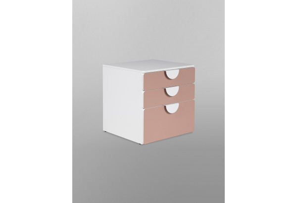 S02511 ПИКСИ комод 3 ящика 60x57x63, мечтательный пион - главное фото