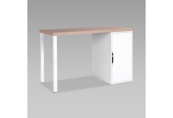 S01514 ИНГАР 1/ДВ/T стол письменный 120x75x55, дуб беленый/белый - главное фото