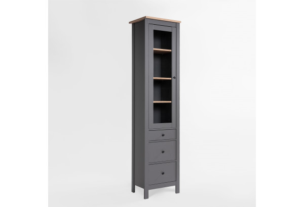 2.08.07.120.15 САГА шкаф с витриной 50 серый/ясень RU - главное фото