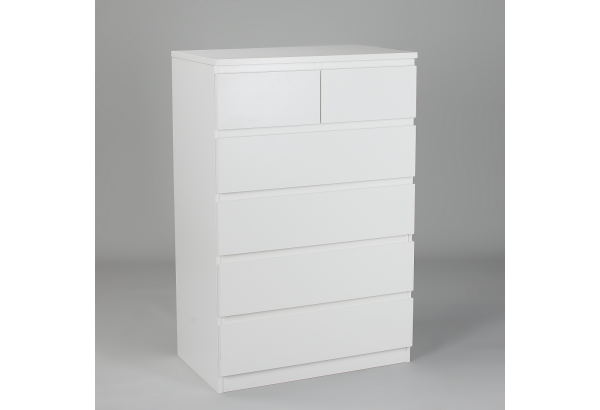 Комод МАЛЬТА высокий с шестью выдвижными ящиками, цвет белый - главное фото
