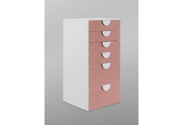 S02528 ПИКСИ комод 6 ящиков 60x57x123, мечтательный пион - главное фото