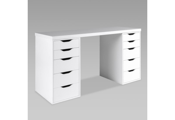 Стол письменный Ингар белый, 140x75, с двумя тумбами - главное фото