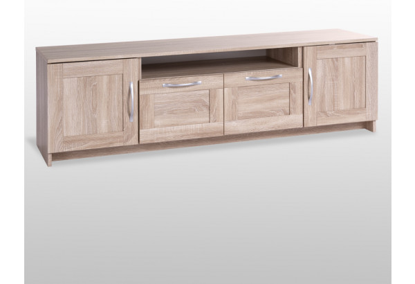 Тумба СИРИУС под телевизор напольня широкая с двумя ящиками, цвет Дуб Сонома - главное фото