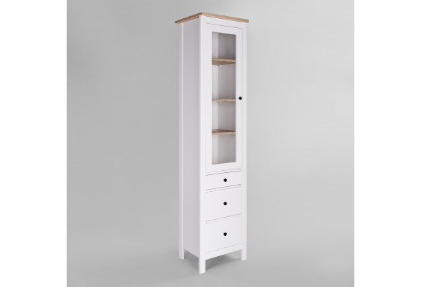 2.08.07.120.14 САГА шкаф с витриной 50 белый/ясень RU - главное фото