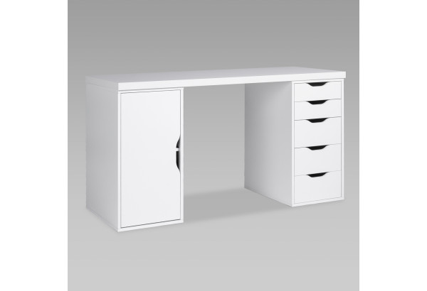 S01590 ИНГАР 2/5/ДВ стол письменный 140x75x55, белый - главное фото