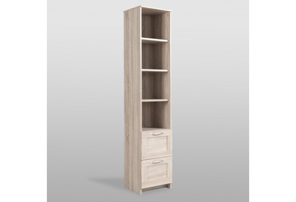 Стеллаж СИРИУС узкий, с двумя ящиками и четырьмя полками, цвет Дуб Сонома - главное фото