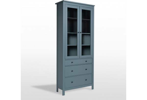 2.08.07.130.6 САГА шкаф с витриной 90 темно-бирюзовый RU - главное фото