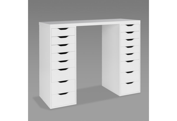 Стол письменный Ингар белый, 140x75, с двумя высокими тумбами - главное фото