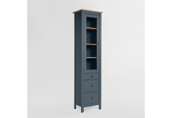 2.08.07.120.16 САГА шкаф с витриной 50 темно-бирюзовый/ясень RU - главное фото