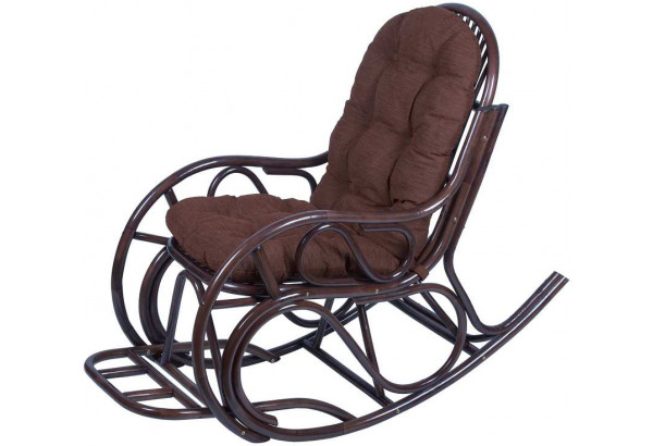 Кресло-качалка из ротанга 05/05, разборное (подушка коричневая) - главное фото