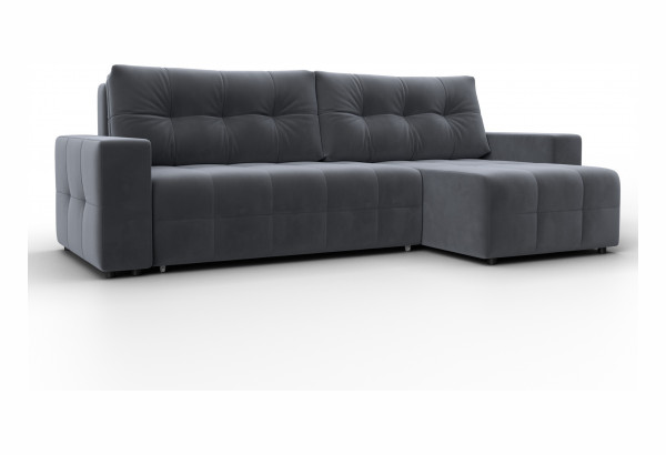 Диван угловой Лига-122 угол универсальный SEVEN 17 серый (Велюр) - главное фото