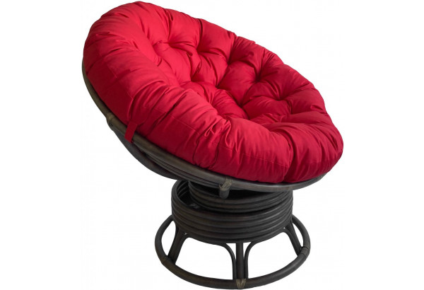 Кресло Папасан вращающийся 23/01В с красной подушкой - главное фото