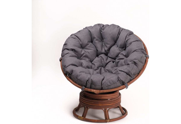 Кресло Папасан вращающийся с серой подушкой - главное фото