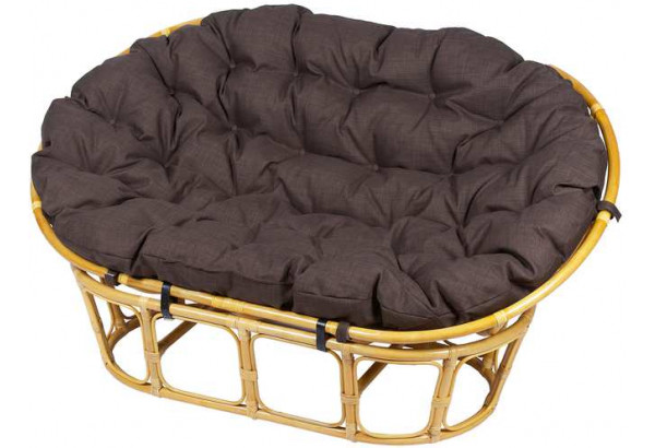 Диван из ротанга Мамасан, подушка коричневая - главное фото