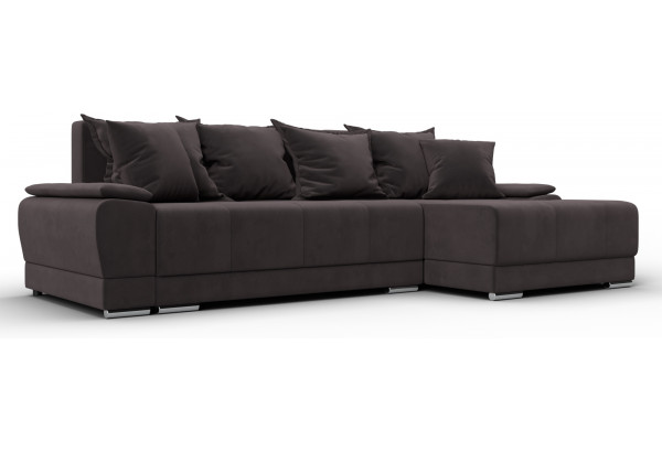 Диван угловой Лига-119 угол правый SEVEN 727 коричневый (Велюр) - главное фото