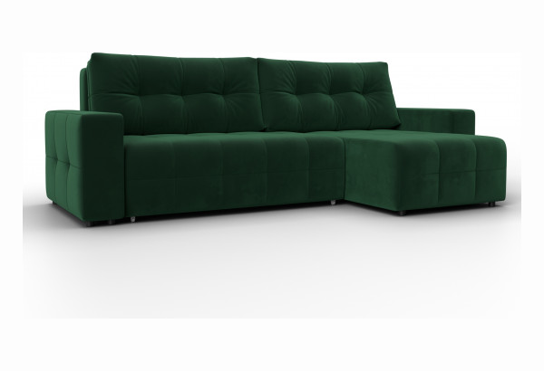 Диван угловой Лига-122 угол универсальный SEVEN 626 зеленый (Велюр) - главное фото