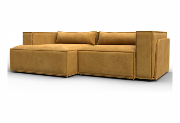 Диван угловой Лига-061 угол левый BRUT 10 желтый (Велюр) - главное фото