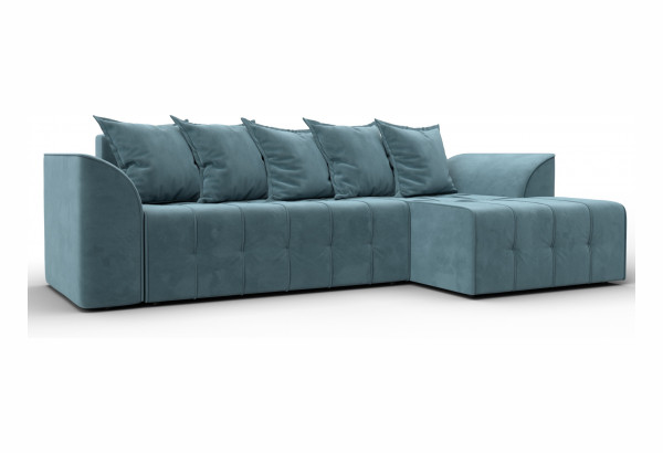 Диван угловой Лига-113 угол правый SEVEN 113 бирюзовый (Велюр) - главное фото