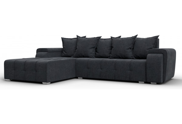 Диван угловой Лига-121 левый угол LAIM 26 темно-серый (Велюр) - главное фото